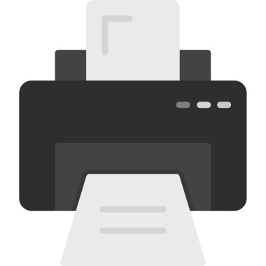 Beyaz arkaplanda izole edilmiş yazıcı vektör illüstrasyonu