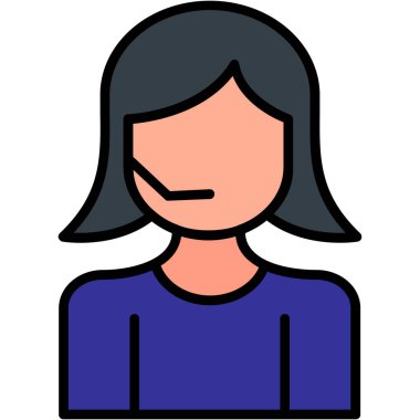 Saç stili ve yüz çizimi olan kadın avatarı