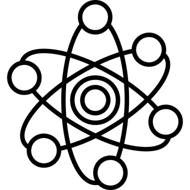 Ana hatlar biçiminde atom molekülü bilim simgesi