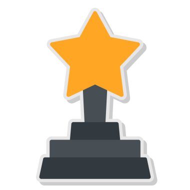 ödül simgesi beyaz arkaplanda izole edilmiş modaya uygun düz stil