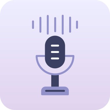 Mikrofon. Web simgesi basit illüstrasyon