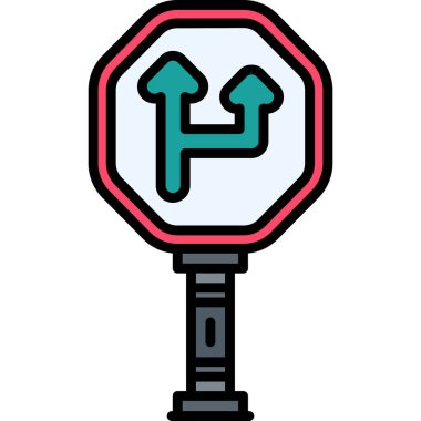 Trafik lambası simgesi. çizgi trafik ışığı işaret vektör rengi düz izole