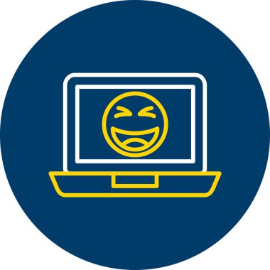 emoji simgesi olan dizüstü bilgisayar, vektör illüstrasyon tasarımı