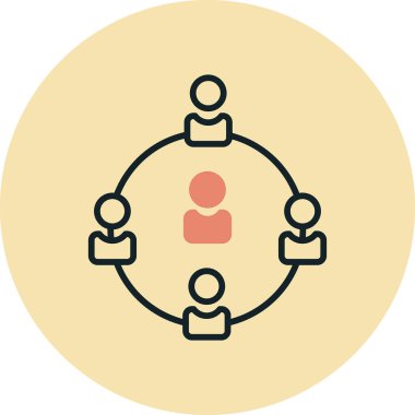 İş insanlarının vektör illüstrasyonu, simge kavramı