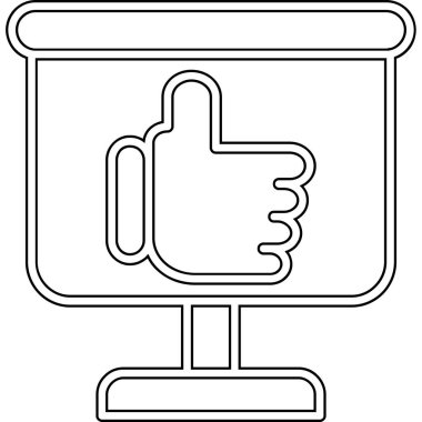 Sosyal medya simgesindeki gibi parmakla