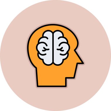 beyin ikonu vektör illüstrasyonu