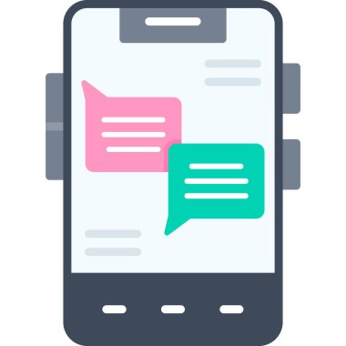cep telefonu sohbet mesajı simgesi düz biçimli