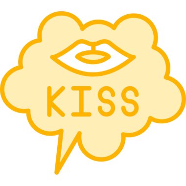 Düşünce baloncuklu dudak karikatürü çıkartması