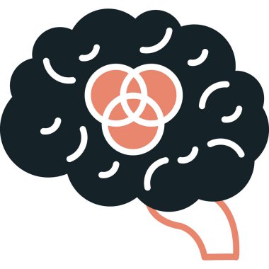 beyin ikonu vektör illüstrasyonu