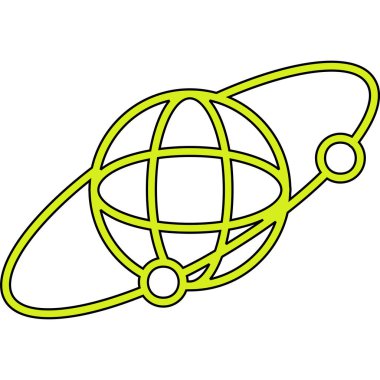 Uzay ve yıldız simgesi vektör çizelgesine sahip gezegen