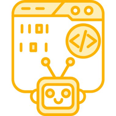 Bir robot simgesinin vektör illüstrasyonu