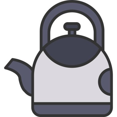 Çaydanlık. Web simgesi basit illüstrasyon