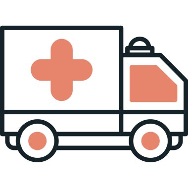 ambulans simgesi, vektör illüstrasyonu