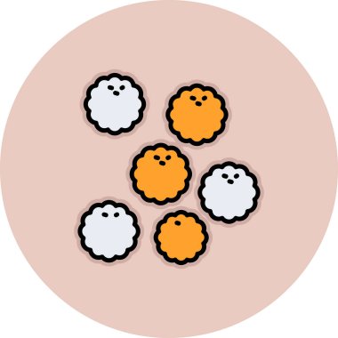 Portakal şeklinde gülümseyen komik bir tavuğun vektör karikatür çizimi