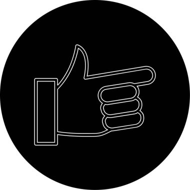 Başparmak yukarı simgesi. Beyaz arkaplanda izole edilmiş web tasarımı için başparmak yukarı vektör simgelerinin basit çizimi