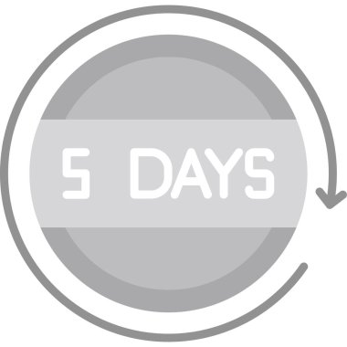 Beş daireli beyaz dairenin vektör simgesi