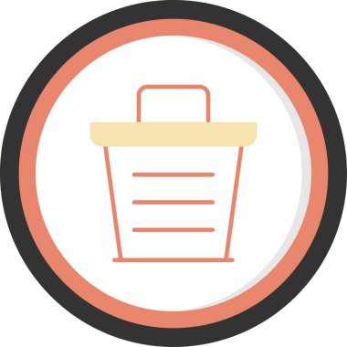 Sepet düz vektör simgesi