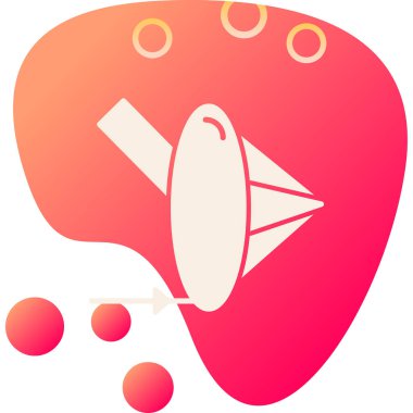 Kalp simgesi olan kırmızı bir balonun vektör çizimi