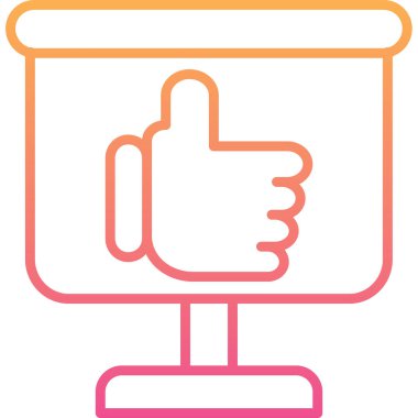 Başparmak yukarı Web simgesi, basit vektör çizim