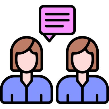 Farklı renk vektör simgesine sahip iki kadın