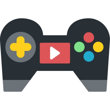 Oyun kumandası renkli vektör simgesi