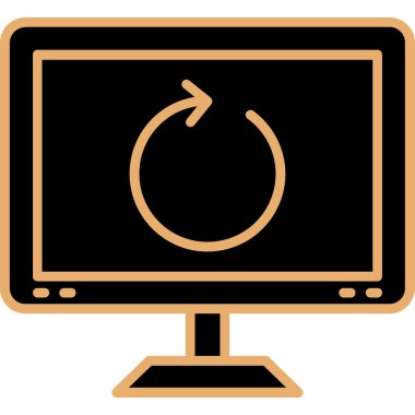 Bilgisayar monitörü simgesi. Web için basit bir bilgisayar vektör simgesi çizimi