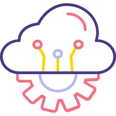 Bulut. Web simgesi basit illüstrasyon