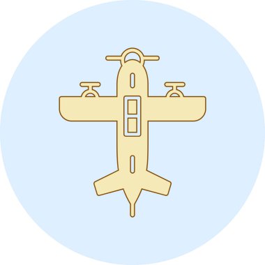 Uçak ikonu. Web için uçak vektör simgelerinin özet çizimi