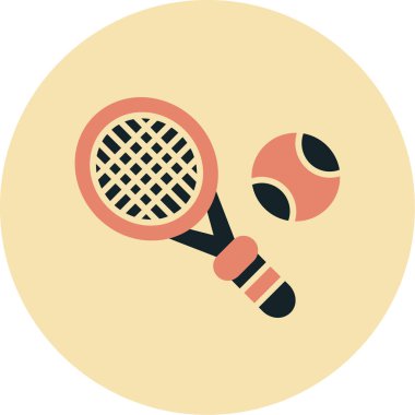 Bir tenis ikonunun vektör illüstrasyonu