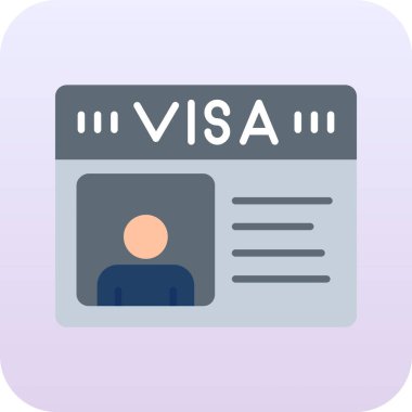 Vize simgesi, düz stil