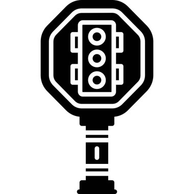 Trafik ışığı simgesi ve vektör illüstrasyonu beyaz arkaplanda izole edildi