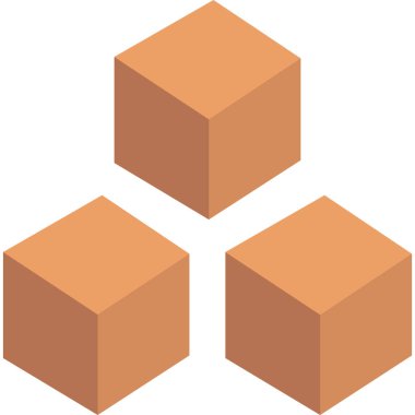 küp simgesi. düz biçim tasarım çizimi.