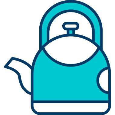 çaydanlık simgesi, vektör illüstrasyonu