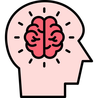 Beyin. Web simgesi basit illüstrasyon