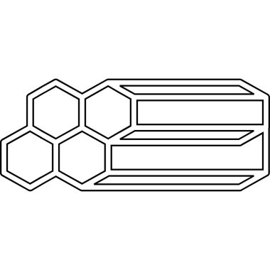Bir altıgen tasarım vektörünün izole edilmiş altıgen şekli