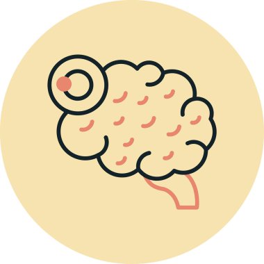 Beyin. Web simgesi basit illüstrasyon