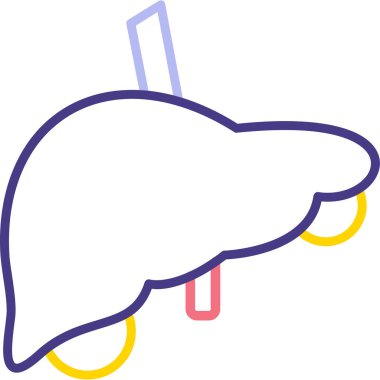 Çizgi film karaciğerinin vektör çizimi