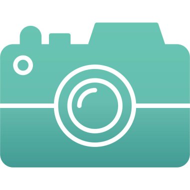 kamera düz simgesi, cycolor tasarım illüstrasyonu