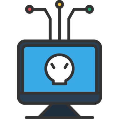 siber güvenlik sistemi simgesi - taslak biçimi