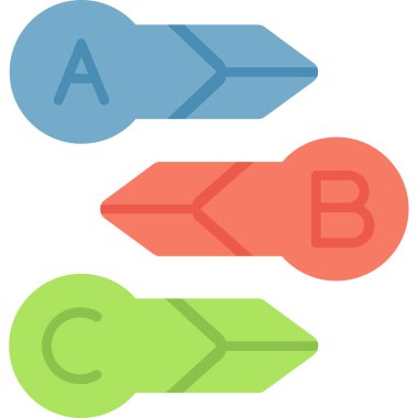 ok ve oklu renkli simgeler dizisi