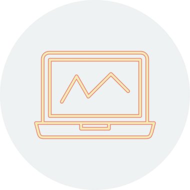 Dizüstü bilgisayar simgesinin vektör çizimi