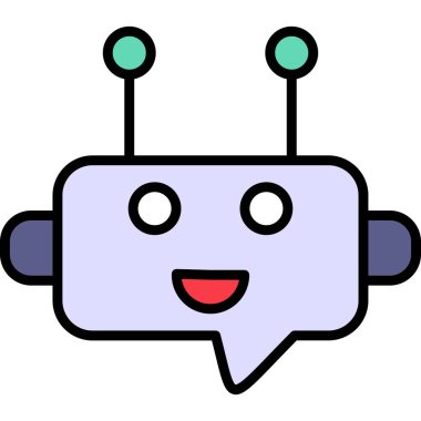 Sohbet web simgesi, beyaz arkaplanda izole edilmiş basit vektör çizimi