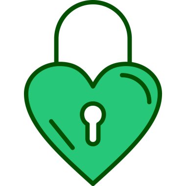 Kalp kilidi simgesi. kalp kilidi vektör simgesi rengi düz izole