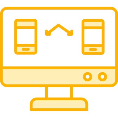 Bilgisayar monitörü. Web simgesi basit illüstrasyon