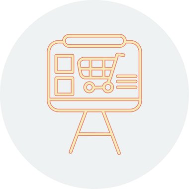 Alışveriş arabası simgesi, vektör illüstrasyonu