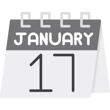 12 Ocak - takvim simgesi. düz tasarım biçimi bir günlük resim.