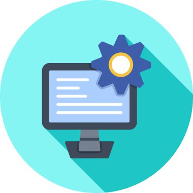 Bilgisayar & ağı için iş yönetimi düz simgesi