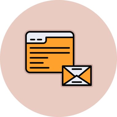 e-posta pazarlama simgesi doldurulmuş ana hatlar biçiminde