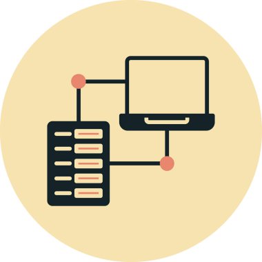 Şeffaf bir arkaplanda sunucu vektör çizimi. Birinci kalite semboller. kavram ve grafik tasarımı için vektör çizgisi düz simgesi.