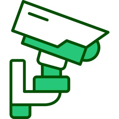 Kapalı devre izleme ikonu. cctv güvenlik vektör simgesi rengi düz izole